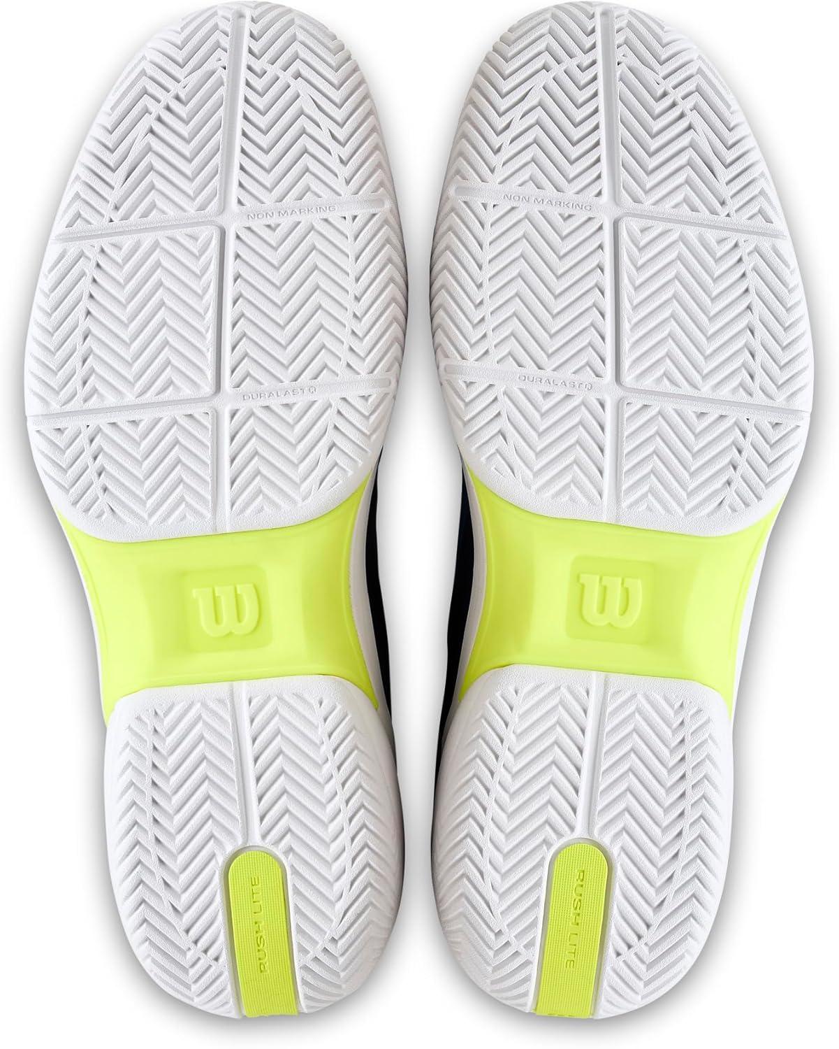 imageWILSON Mens Rush Lite 5 Tennis ShoesDeja Vu BlueWhiteSafety Yellow