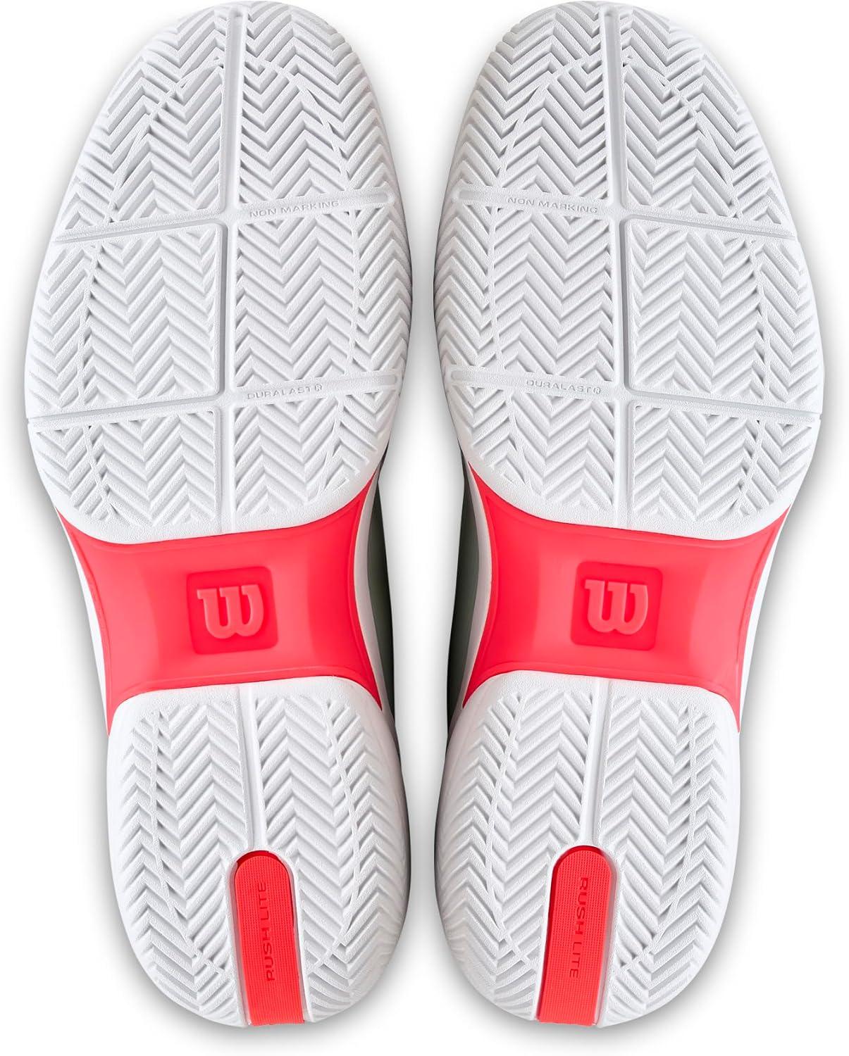 imageWILSON Mens Rush Lite 5 Tennis ShoesWhiteBayFiery Coral