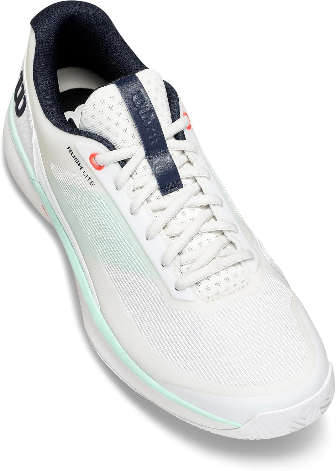 imageWILSON Mens Rush Lite 5 Tennis ShoesWhiteBayFiery Coral