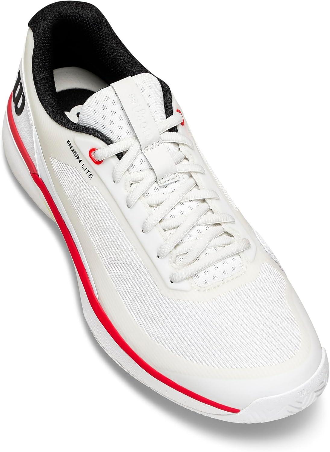 imageWILSON Mens Rush Lite 5 Tennis ShoesWhiteBlackInfrared