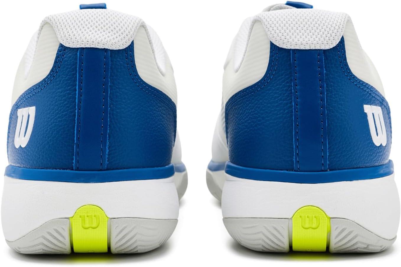 imageWILSON Mens Rush Lite 5 Tennis ShoesWhiteDeja Vu BlueSafety Yellow