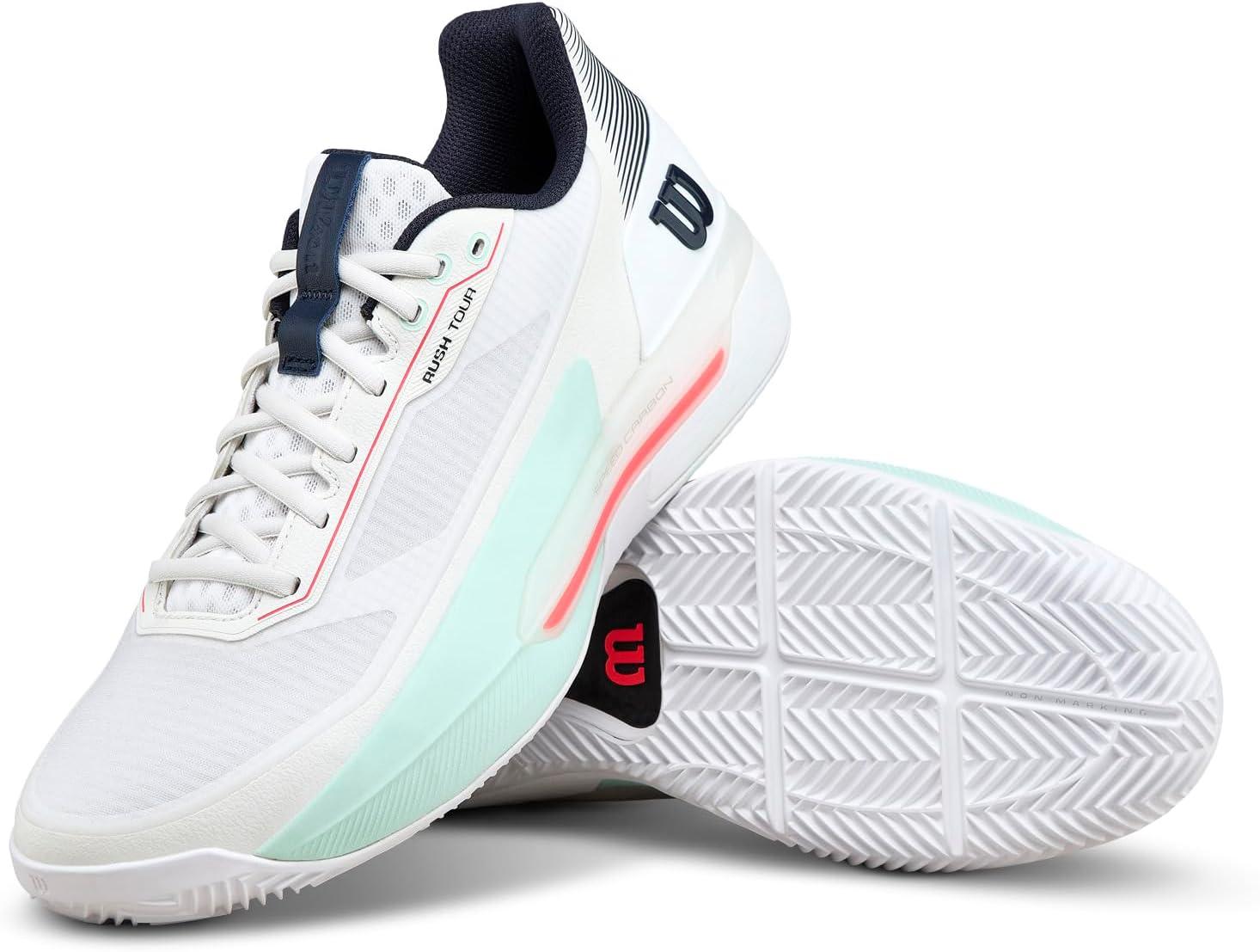 imageWilson Mens Rush Tour 5 Clay Mens Tennis ShoesWhiteBayFiery Coral