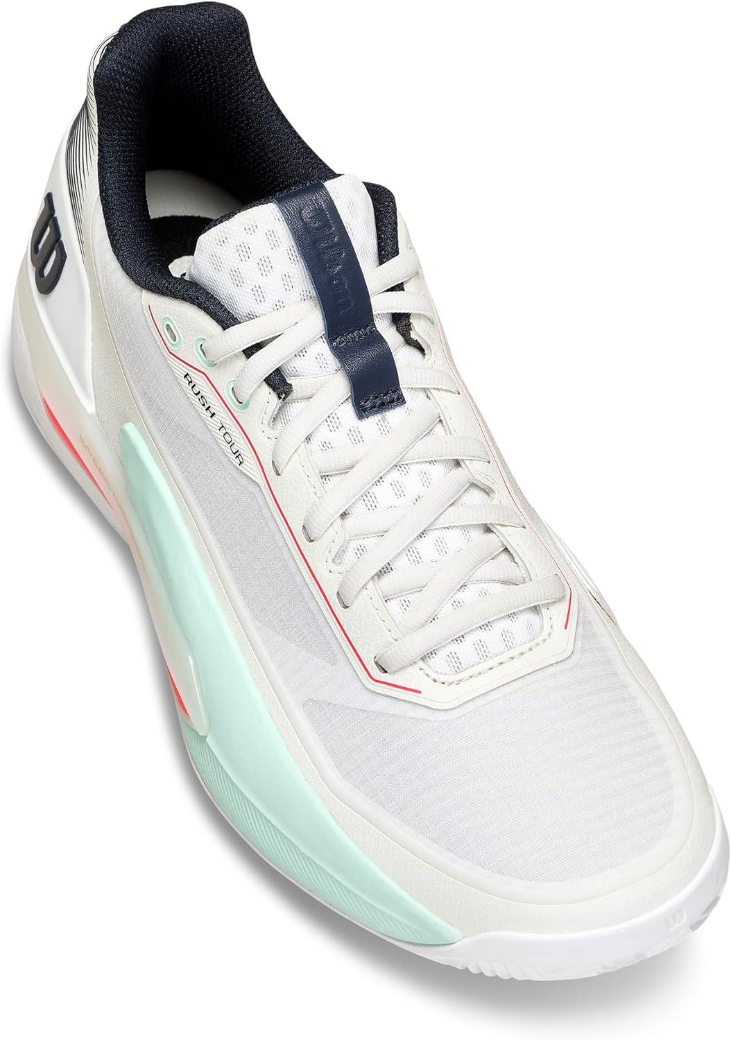 imageWilson Mens Rush Tour 5 Clay Mens Tennis ShoesWhiteBayFiery Coral