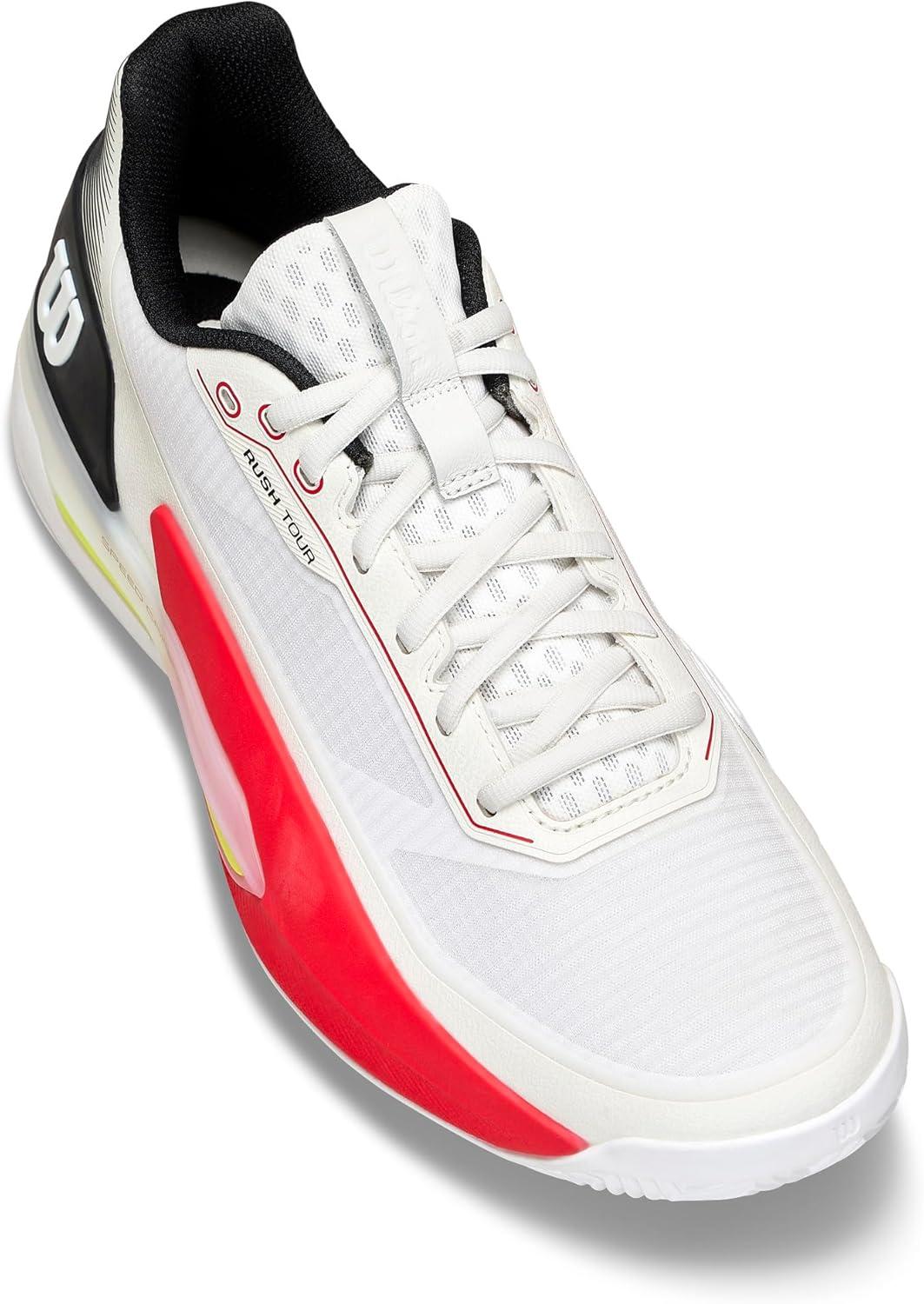 imageWilson Mens Rush Tour 5 Clay Mens Tennis ShoesWhiteBlackInfrared