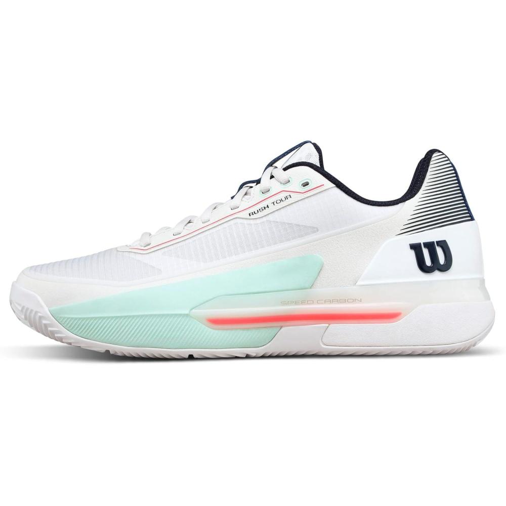 imageWilson Mens Rush Tour 5 Clay Mens Tennis ShoesWhiteBayFiery Coral