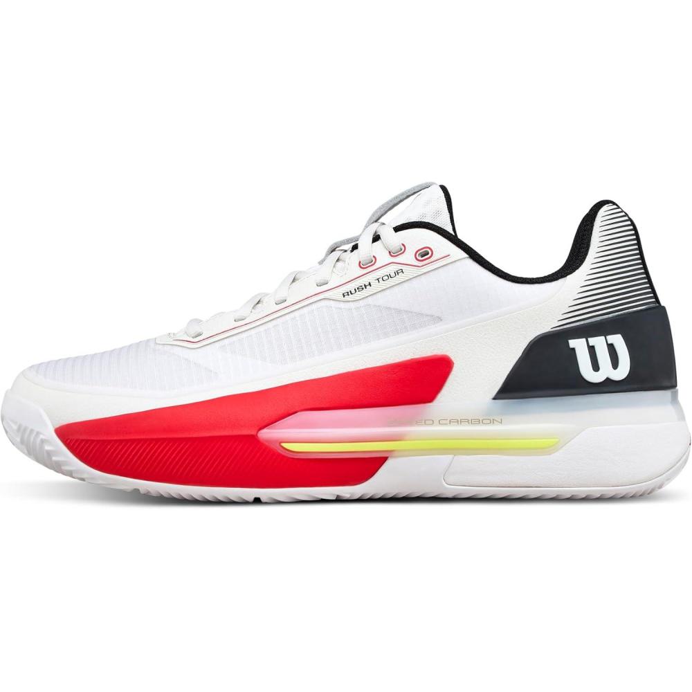 imageWilson Mens Rush Tour 5 Clay Mens Tennis ShoesWhiteBlackInfrared