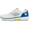 WILSON Men’s Rush Lite 5 Tennis Shoes(White/Deja Vu Blue/Safety Yellow)