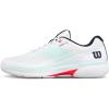 WILSON Men’s Rush Lite 5 Tennis Shoes(White/Bay/Fiery Coral)