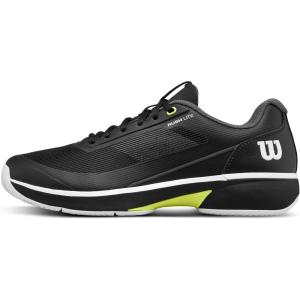 WILSON Men’s Rush Lite 5 Tennis Shoes(Black/White/Safety Yellow)