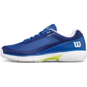 WILSON Men’s Rush Lite 5 Tennis Shoes(Deja Vu Blue/White/Safety Yellow)