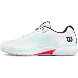 WILSON Men’s Rush Lite 5 Tennis Shoes(White/Bay/Fiery Coral)