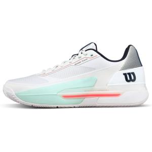 Wilson Mens Rush Tour 5 Clay Men’s Tennis Shoes(White/Bay/Fiery Coral)