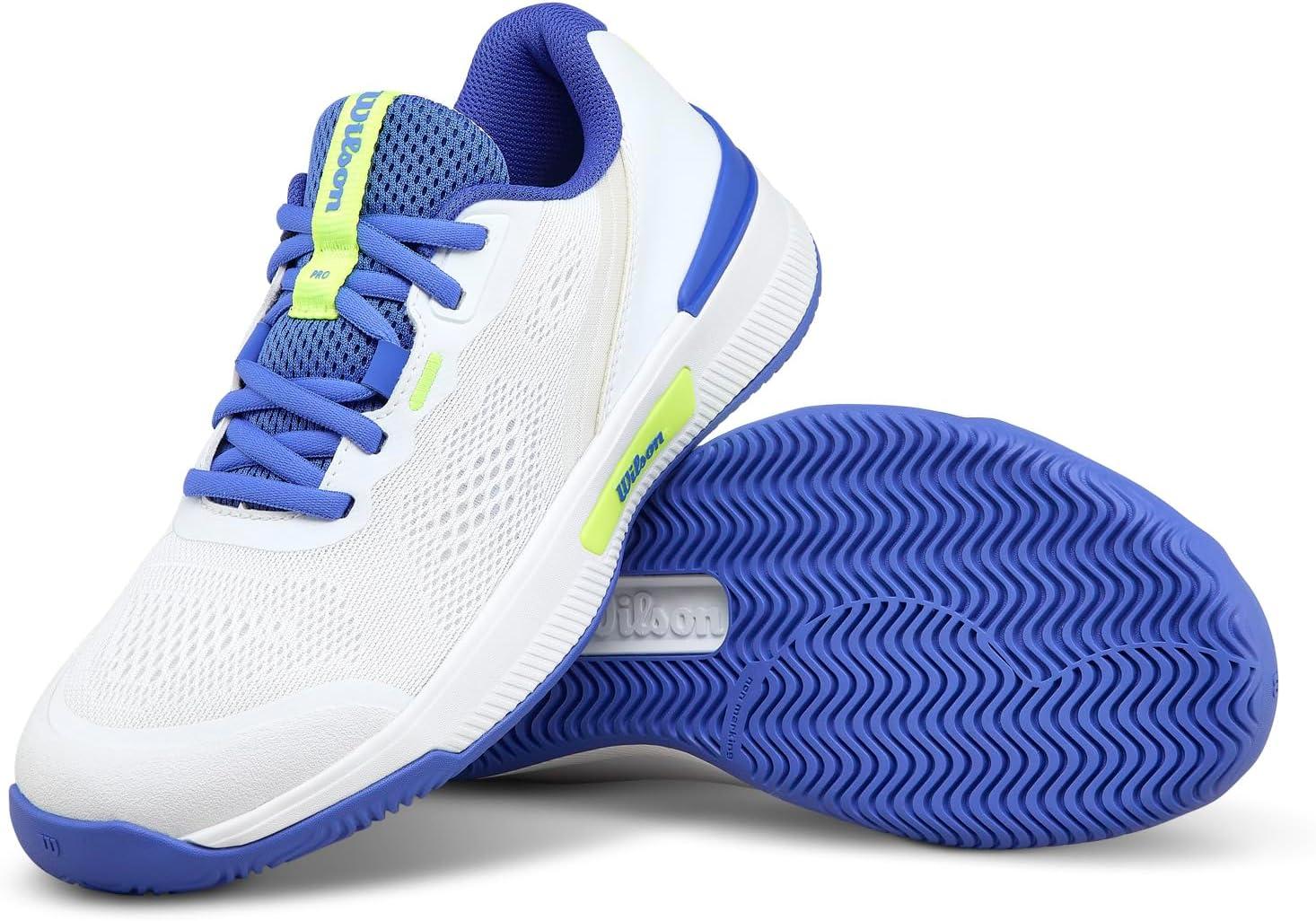 imageWilson Womens Intrigue Pro Womens Tennis ShoesWhiteAmparo BlueSafety Yellow