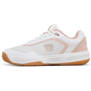 WILSON Women’s Courtglide Women’s Tennis Shoes(White/Cameo Rose/Gum)